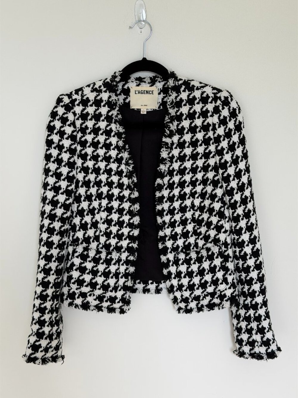 L'AGENCE Tweed Houndstooth Adette Jacket